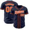 Custom Navy Orange-White Authentic Baseball Jersey