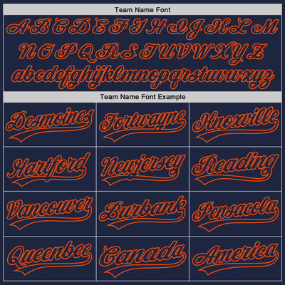 Custom Navy Navy-Orange Authentic Baseball Jersey