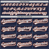 Custom Navy White-Orange Authentic Baseball Jersey