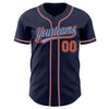 Custom Navy Orange-Powder Blue Authentic Baseball Jersey