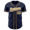 Custom Navy Old Gold-White Authentic Baseball Jersey