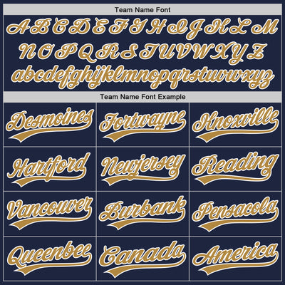 Custom Navy Old Gold-White Authentic Baseball Jersey