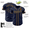 Custom Navy Navy-Old Gold Authentic Baseball Jersey