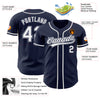 Custom Navy White-Gray Authentic Baseball Jersey