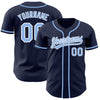 Custom Navy Light Blue-White Authentic Baseball Jersey