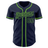 Custom Navy Navy-Neon Green Authentic Baseball Jersey