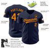 Custom Navy Bay Orange-Navy Authentic Baseball Jersey