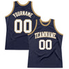 Custom Navy White-Old Gold Authentic Throwback Basketball Jersey