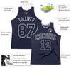 Custom Navy Navy-Gray Authentic Throwback Basketball Jersey