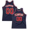 Custom Navy Red-White Authentic Throwback Basketball Jersey