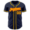 Custom Navy Yellow-Orange Authentic Baseball Jersey