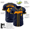 Custom Navy Yellow-Orange Authentic Baseball Jersey