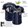 Custom Navy Cream Authentic Baseball Jersey