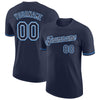 Custom Navy Powder Blue-White Performance T-Shirt