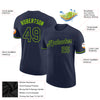 Custom Navy Neon Green Performance T-Shirt