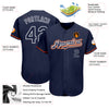 Custom Navy Orange-White Authentic Baseball Jersey