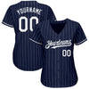 Custom Navy White Pinstripe Authentic Baseball Jersey