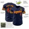 Custom Navy Crimson-Gold Authentic Baseball Jersey