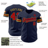 Custom Navy Red-Old Gold Authentic Baseball Jersey