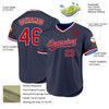 Custom Navy Red-Royal Authentic Throwback Baseball Jersey