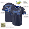 Custom Navy Royal-White Authentic Throwback Baseball Jersey