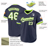 Custom Navy White-Neon Green Authentic Throwback Baseball Jersey