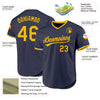 Custom Navy Gold-Royal Authentic Throwback Baseball Jersey