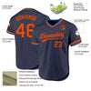 Custom Navy Orange-Blue Authentic Throwback Baseball Jersey