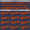 Custom Navy Orange-Blue Authentic Throwback Baseball Jersey