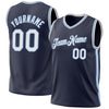 Custom Navy White-Light Blue Authentic Throwback Basketball Jersey