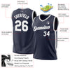 Custom Navy White-Gray Authentic Throwback Basketball Jersey