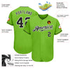 Custom Neon Green Black-White Authentic Baseball Jersey