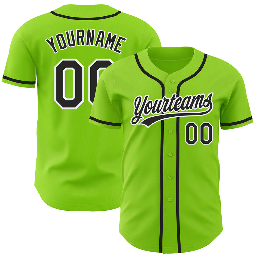 Custom Gold Neon Green-Red Authentic Baseball Jersey Sale– Fcustom