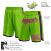 Custom Neon Green Pink-Black Authentic Basketball Shorts