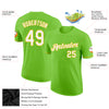 Custom Neon Green White-Yellow Performance T-Shirt