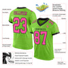 Custom Neon Green Pink-Black Mesh Authentic Football Jersey