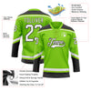 Custom Neon Green White-Black Hockey Lace Neck Jersey