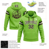 Custom Stitched Neon Green Brown-White Football Pullover Sweatshirt Hoodie