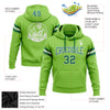 Custom Stitched Neon Green Kelly Green-White Football Pullover Sweatshirt Hoodie