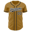 Custom Old Gold Black-White Authentic Baseball Jersey