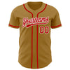 Custom Old Gold Red-White Authentic Baseball Jersey