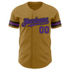 Custom Old Gold Purple-Black Authentic Baseball Jersey