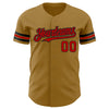 Custom Old Gold Red-Black Authentic Baseball Jersey