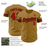 Custom Old Gold Red-Black Authentic Baseball Jersey