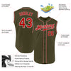 Custom Olive Red-White Authentic Sleeveless Salute To Service Baseball Jersey