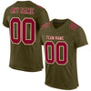 Custom Olive Maroon-Cream Mesh Authentic Salute To Service Football Jersey