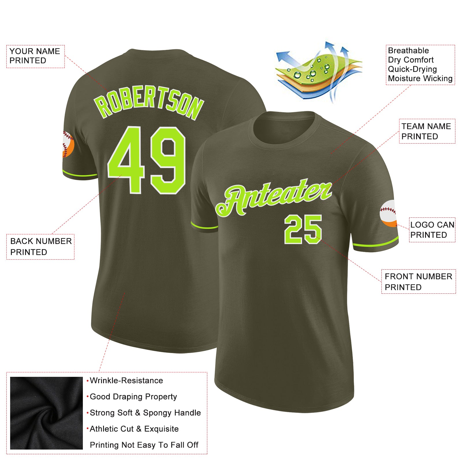 Custom Neon Green T-Shirt Neon Jerseys, Neon Uniforms For Your Team