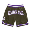 Custom Olive White-Purple Authentic Throwback Salute To Service Basketball Shorts