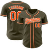 Custom Olive Orange-White Authentic Salute To Service Baseball Jersey