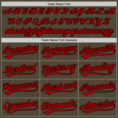 Custom Olive Red-Black Authentic Salute To Service Baseball Jersey